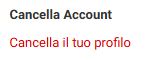 Cancellare il profilo