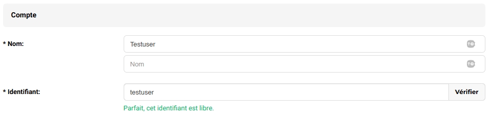 changer nom d'utilisateur