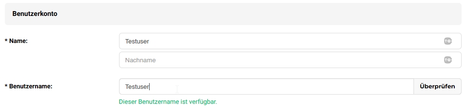 Benutzername ändern