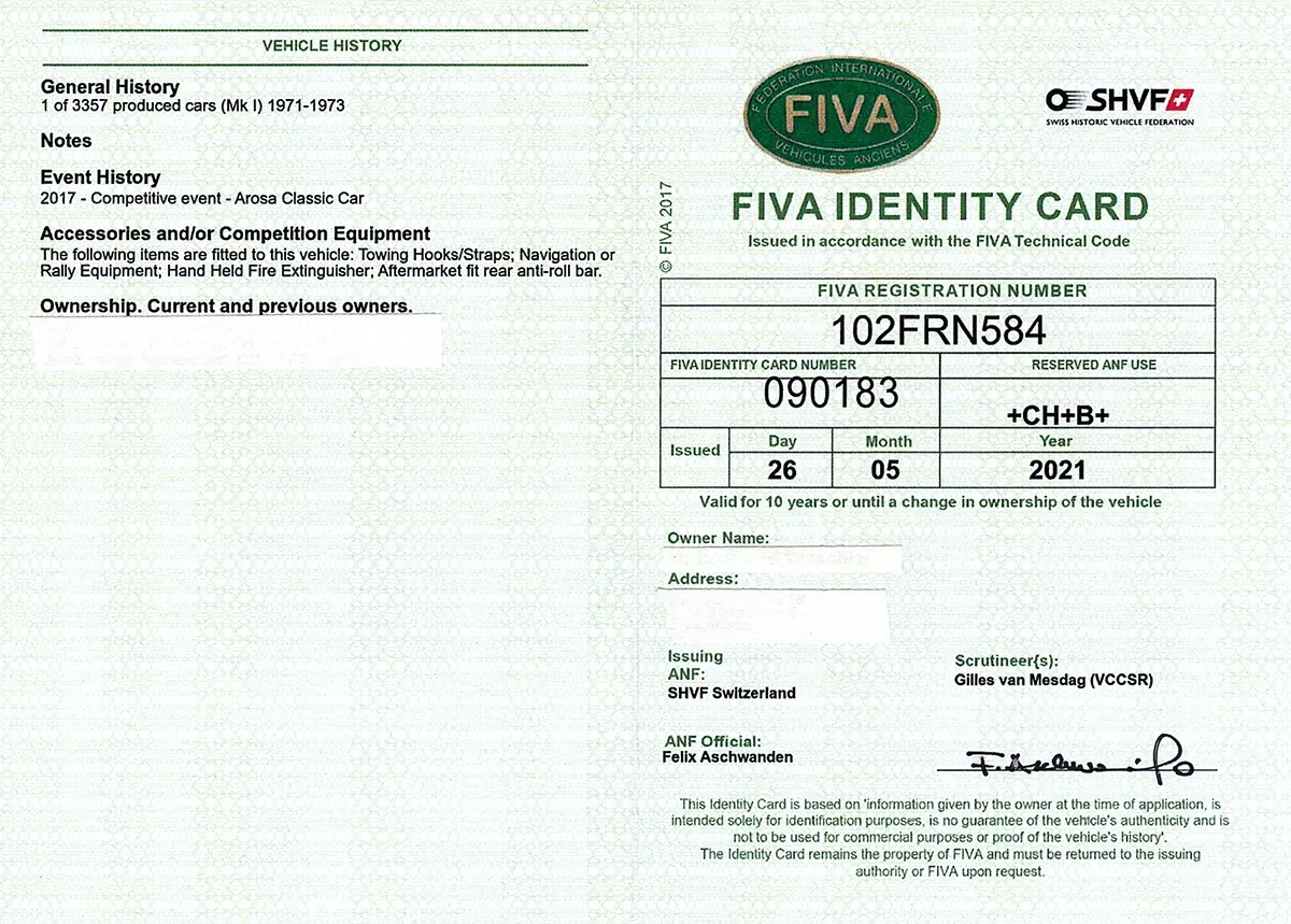FIVA Identity Card
